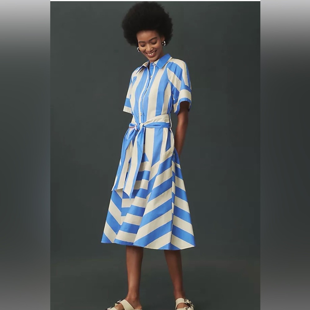 Anthropologie- Short-Sleeve Buttondown Midi Dress - Plenty by Tracy Reese - SP